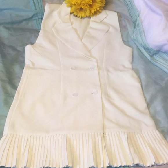 OFF WHITE DETAILED BUTTONED VEST DRESS - Picture 5 of 9